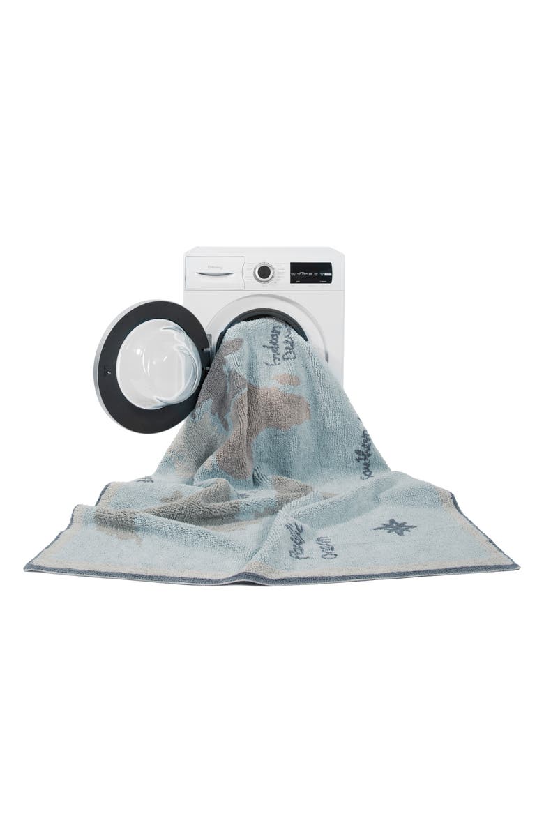 Lorena Canals Vintage Map Washable Recycled Cotton Blend Rug, Alternate, color, Blue