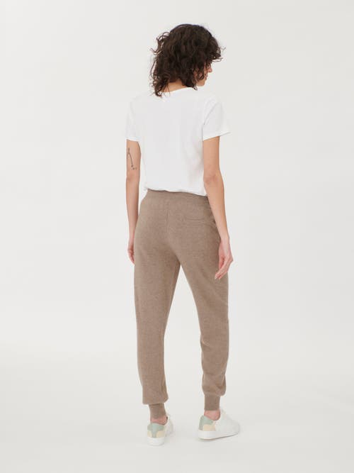 Gobi Mongolian Cashmere Cuffed Cashmere Jogger In Taupe