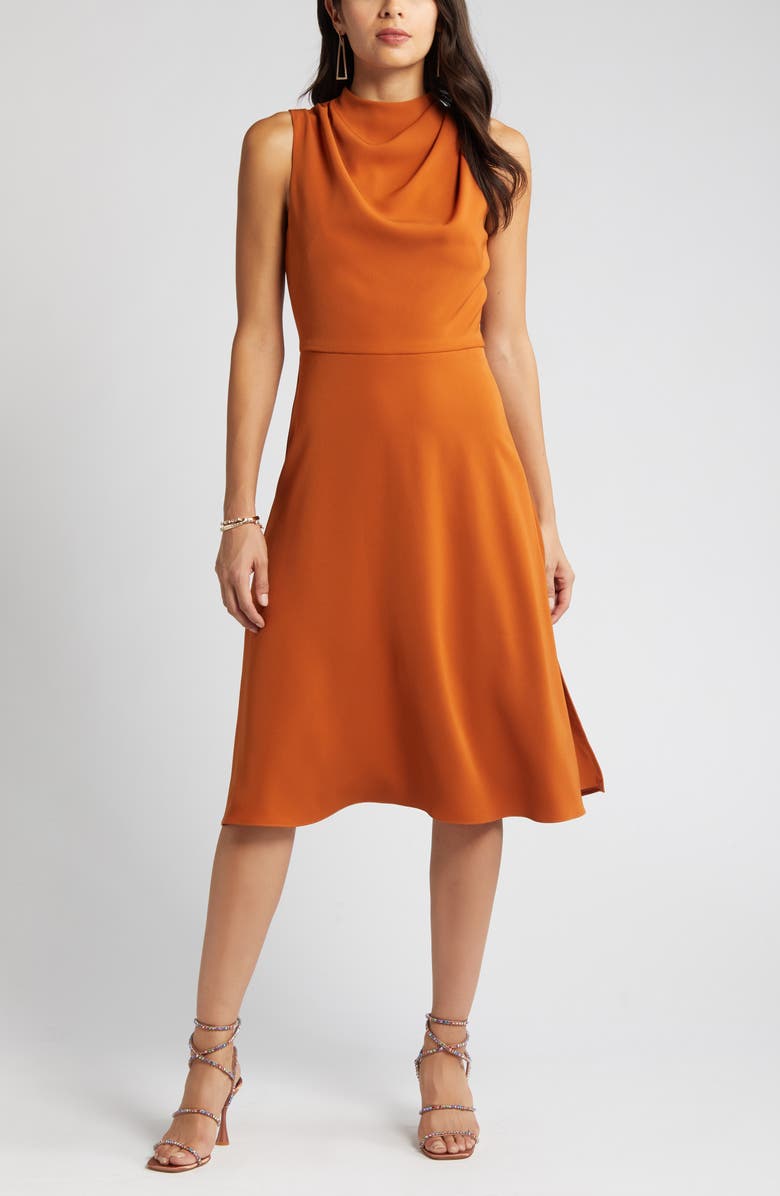 Black Halo Cleo Sleeveless Fit & Flare Midi Dress, Alternate, color, 