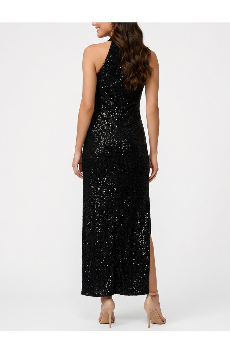 RACHEL Rachel Roy Harland Crossover Halter Maxi Dress, Alternate, color, Black