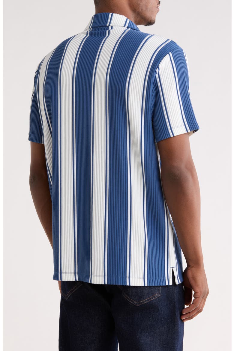 Ottoman Striped Cuban Collar Camp Shirt, Alternate, color, AIRFORCE BLUE / WHITE
