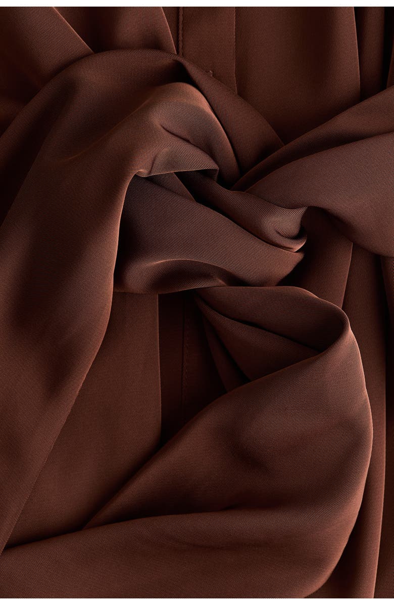 H&M Tie-detail shirt dress, Alternate, color, Rust Brown