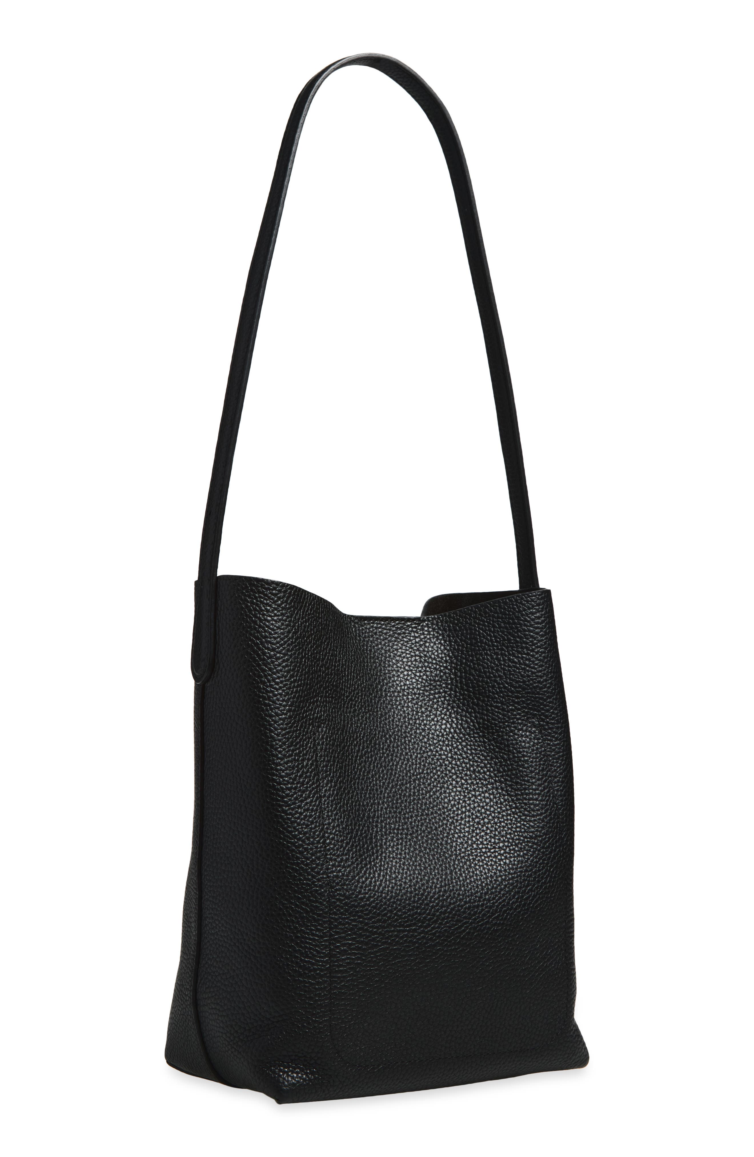 Small Everyday Cabas Leather Tote, Alternate, color, BLACK/BLACK