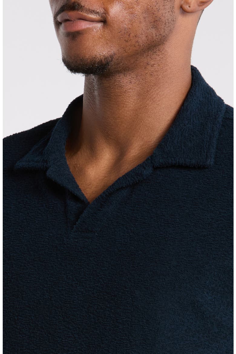 Johnny Collar Cotton Terry Cloth Polo, Alternate, color, NAVY