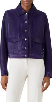 Akris Hilbert Suede Trucker Jacket