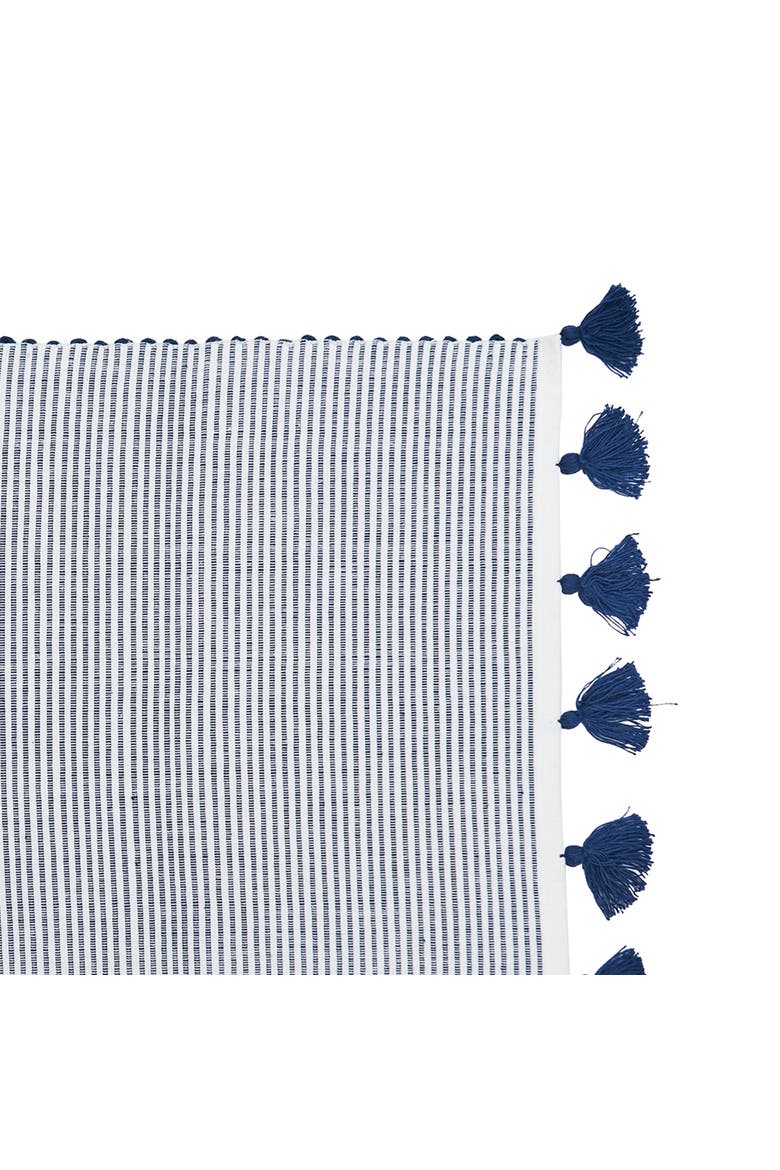 Brett Striped 100% Cotton Chambray Set of 4 Tassel Placemats 14" x 20", Alternate, color, Blue
