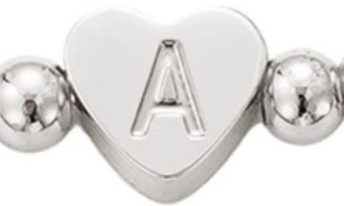 Adornia Beaded Initial Charm Bracelet Set In Silver