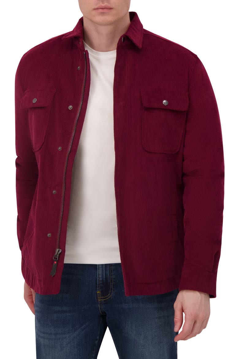 Corduroy Shirt Jacket, Main, color, BURGUNDY