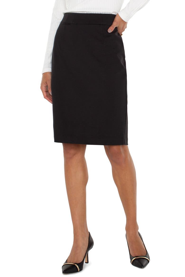 Ponte Knit Pencil Skirt, Alternate, color, BLACK