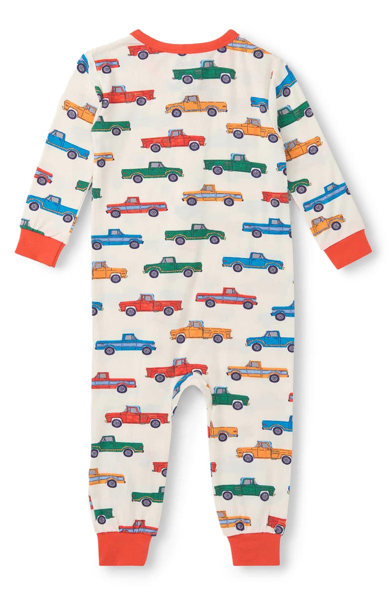 Hatley Trucks Romper, Alternate, color, Natural