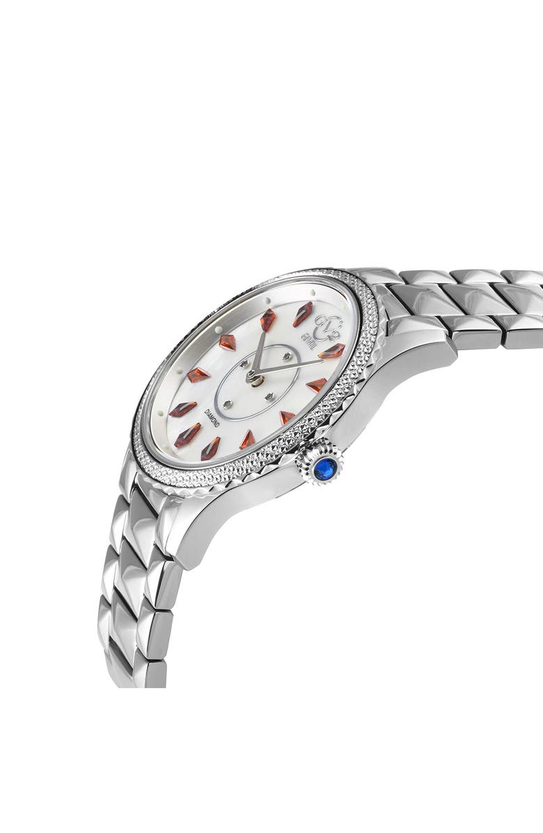 GV2 Siena Swiss Quartz Diamond Embellished Bracelet Watch - 0.02ct, 38mm, Alternate, color, Silver