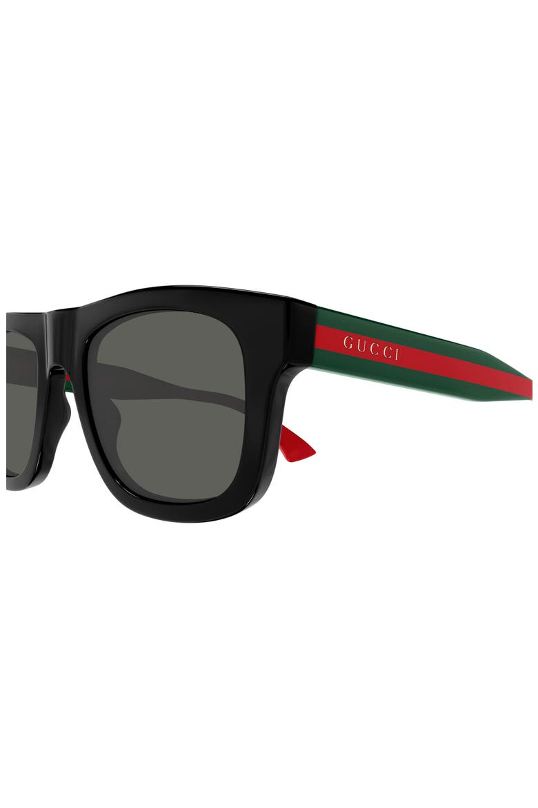 52mm Square Sunglasses, Alternate, color, BLACK