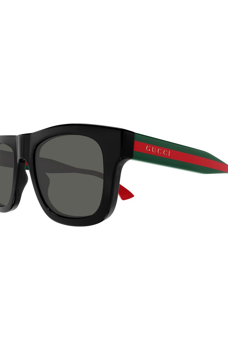 Gucci 52mm Square Sunglasses, Alternate, color, Black