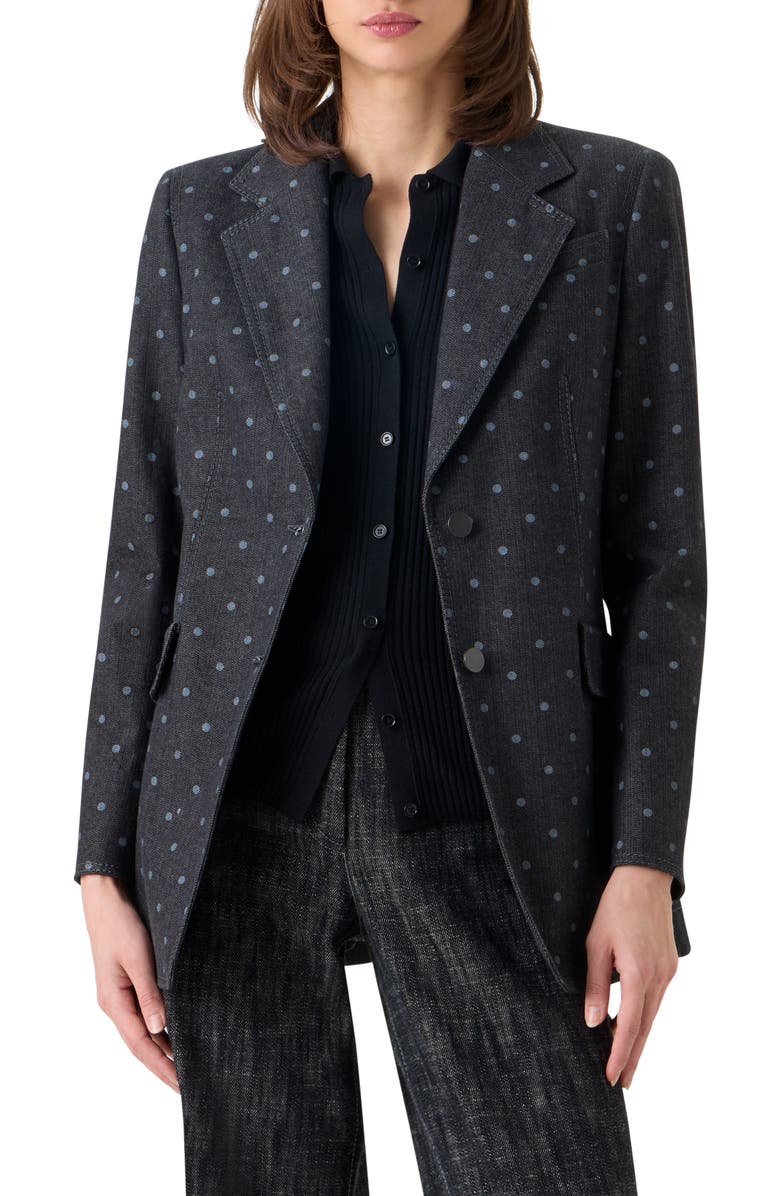 Akris punto Dots on Denim Blazer, Main, color, Black Denim