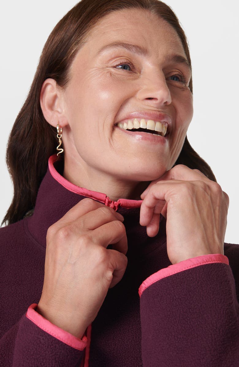 Sweaty Betty Compass Half Zip Fleece Pullover, Alternate, color, Midnight C