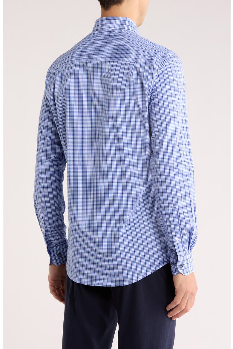 Tailored Fit Check Print Dress Shirt, Alternate, color, BLUE