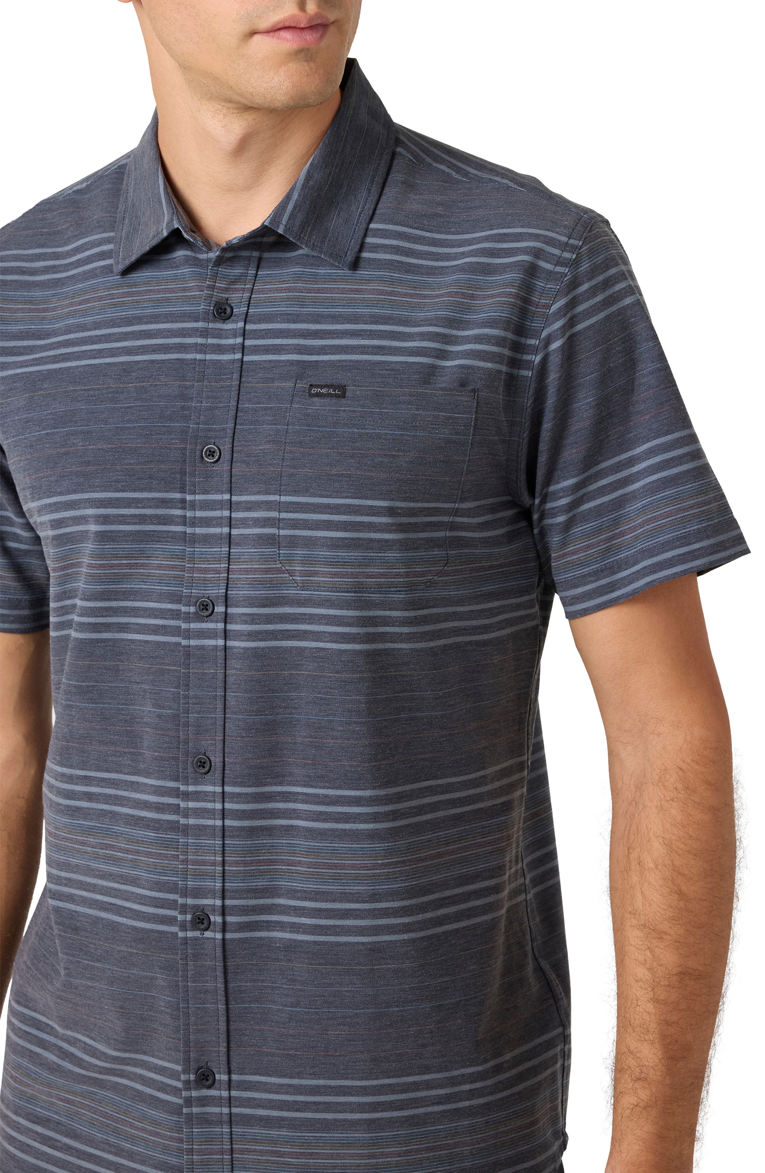 TRVLR UPF Traverse Stripe Short Sleeve Performance Button-Up Shirt - image 2