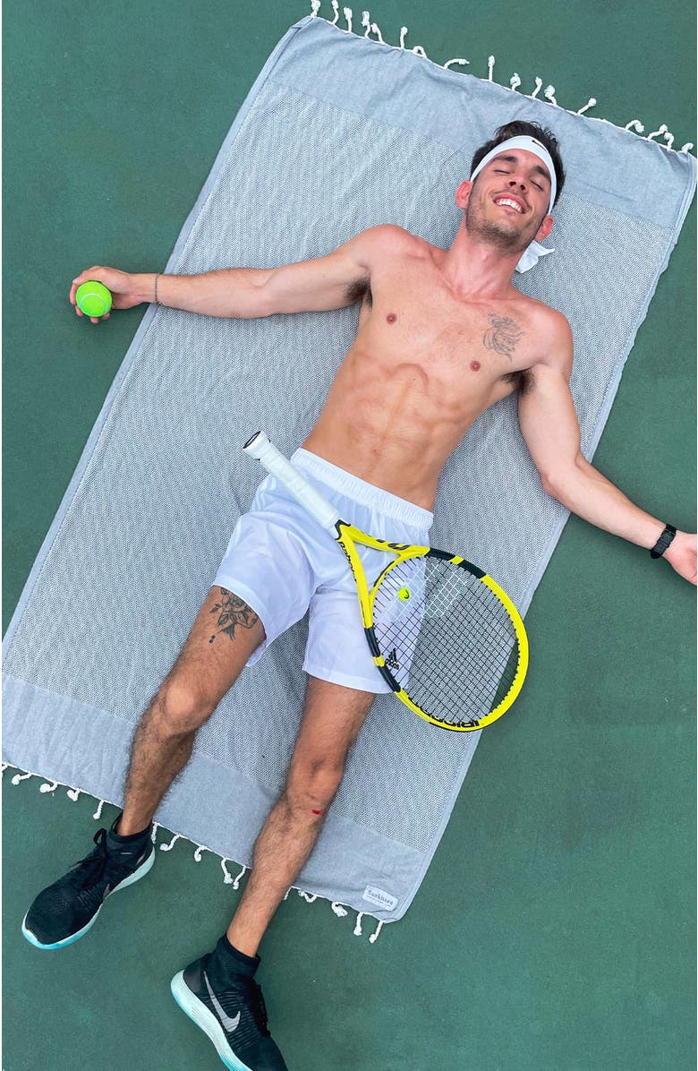 Sunkissed Sand Free Beach Towel - Traditional, Alternate, color, Barbados Grey