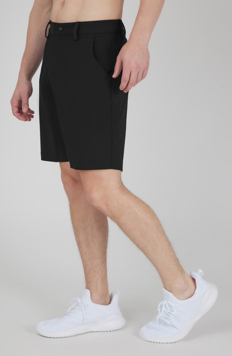 90 DEGREE BY REFLEX Warp Hillcrest 8-Inch Shorts, Alternate, color, Black