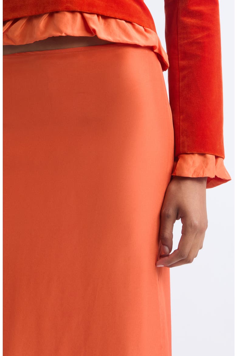 Silk Habotai Maxi Slip Skirt, Alternate, color, DEEP PERSIMMON