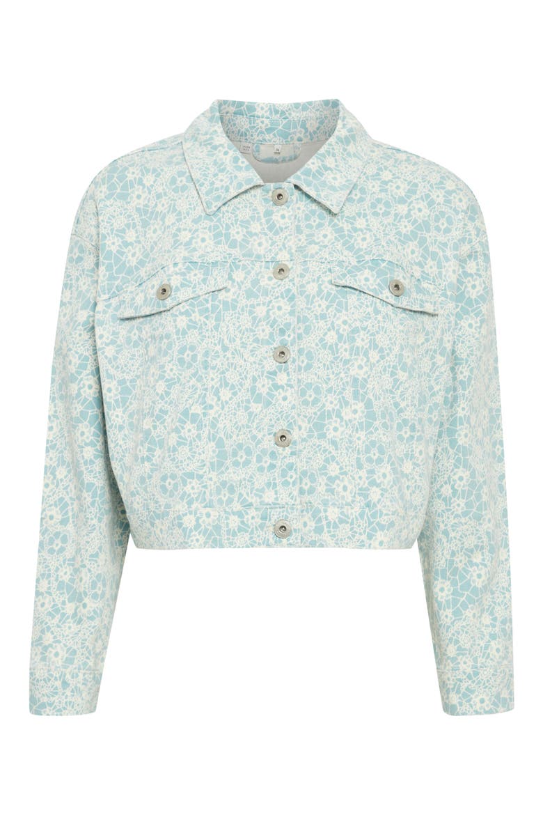 Calies Crop Trucker Jacket, Main, color, NILE BLUE