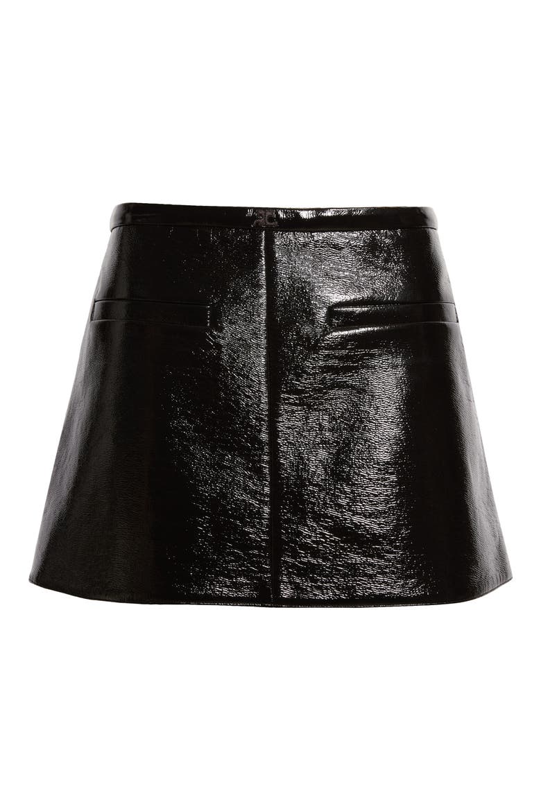 Heritage Vinyl Miniskirt, Main, color, BLACK