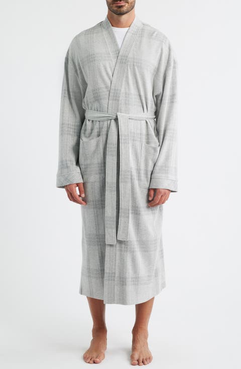 Frosted Windows Plaid Cotton Blend Flannel Robe