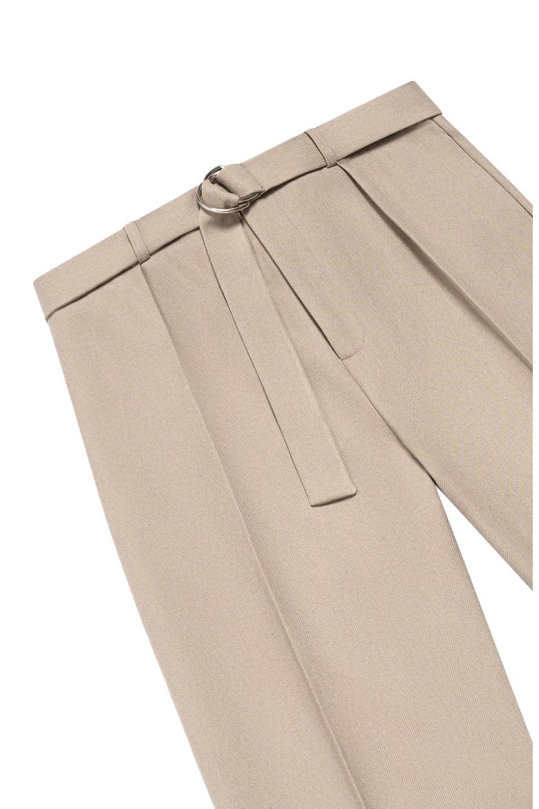 Louis Relaxed Fit Belted Tailored Trousers, Alternate, color, Beige