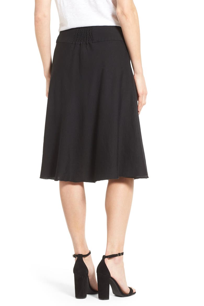 Summer Fling Linen Blend Skirt, Alternate, color, BLACK ONYX