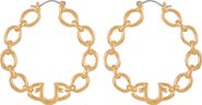 True Religion Horseshoe Logo Chain Hoop Earrings