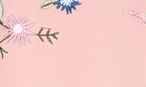 Miles The Label Floral Embroidered Cotton Sweatshirt & Leggings Set In Pink