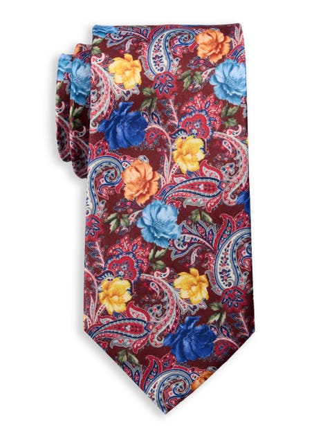 Big & Tall Printed Floral Paisley Tie