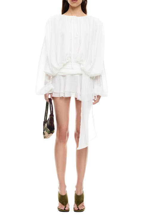 Elements Long Sleeve Chiffon Minidress