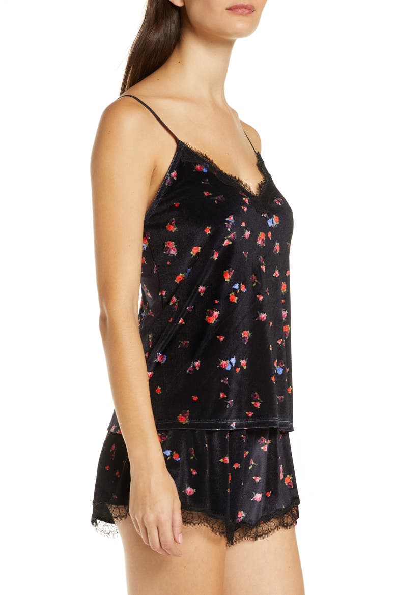 Jason Wu Collection Velvet Short Pajamas, Alternate, color, ROSE PRINT