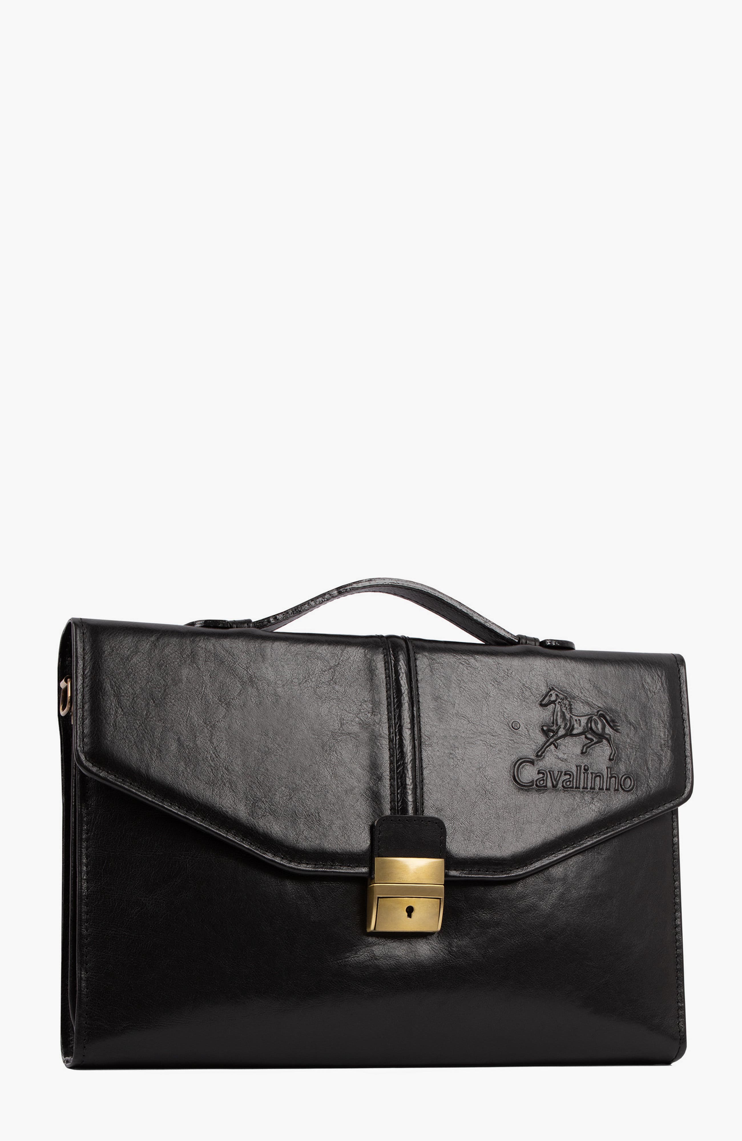 Gentleman 172 Leather Briefcase, Alternate, color, Black