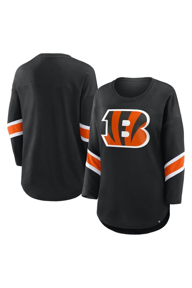 Women's Fanatics  Black Cincinnati Bengals Redzone 3/4-Sleeve T-Shirt, Main, color, Black