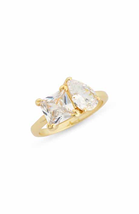 Covet Pear & Square Cut Crystal Engagement Ring