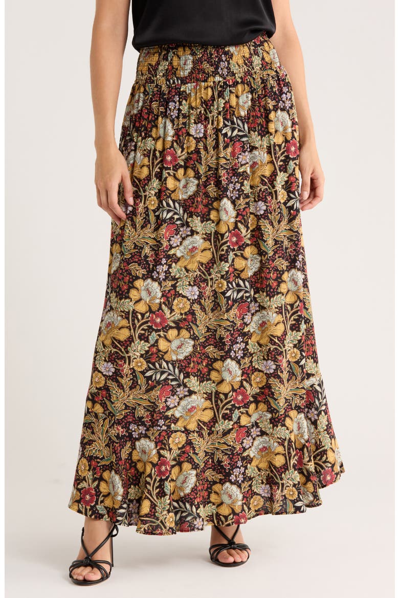 Pull-On Maxi Skirt, Main, color, BLACK