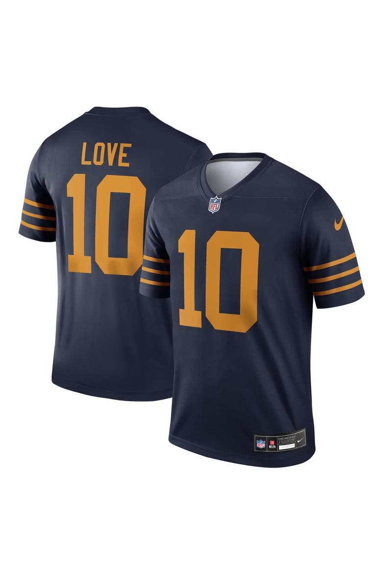 Men's Nike Jordan Love Navy Green Bay Packers The 1923 Classic Legend Player Dri-FIT Top, Main, color, Navy