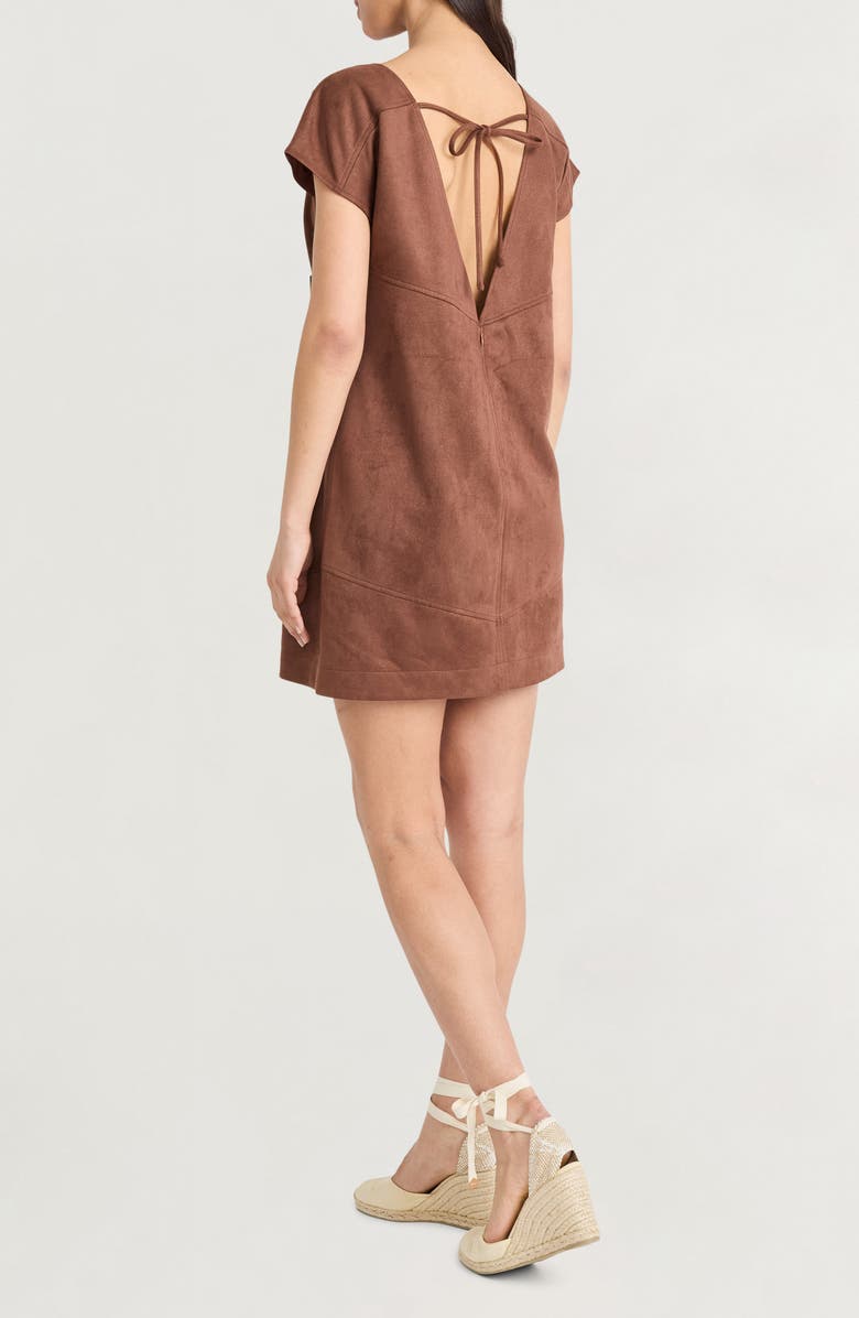 The Good Journey Faux Suede Minidress, Alternate, color, Downtown Brown