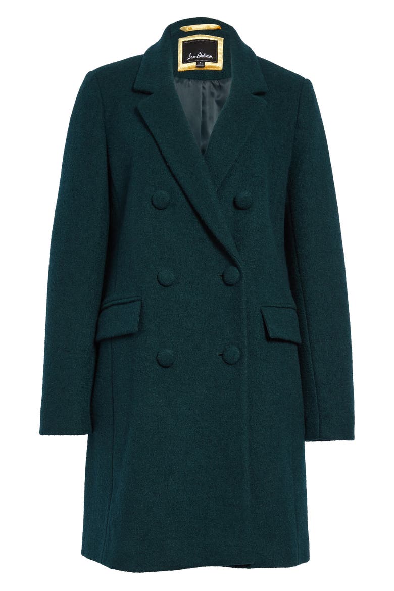 Double Breasted Bouclé Coat, Alternate, color, JADE/ GREEN