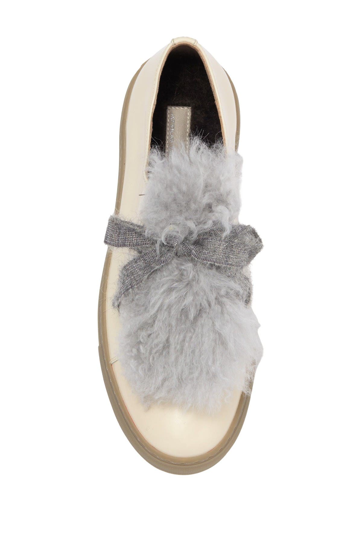 AGL Patent Leather Sneaker With Genuine Sheep Fur Accents, Alternate, color, 