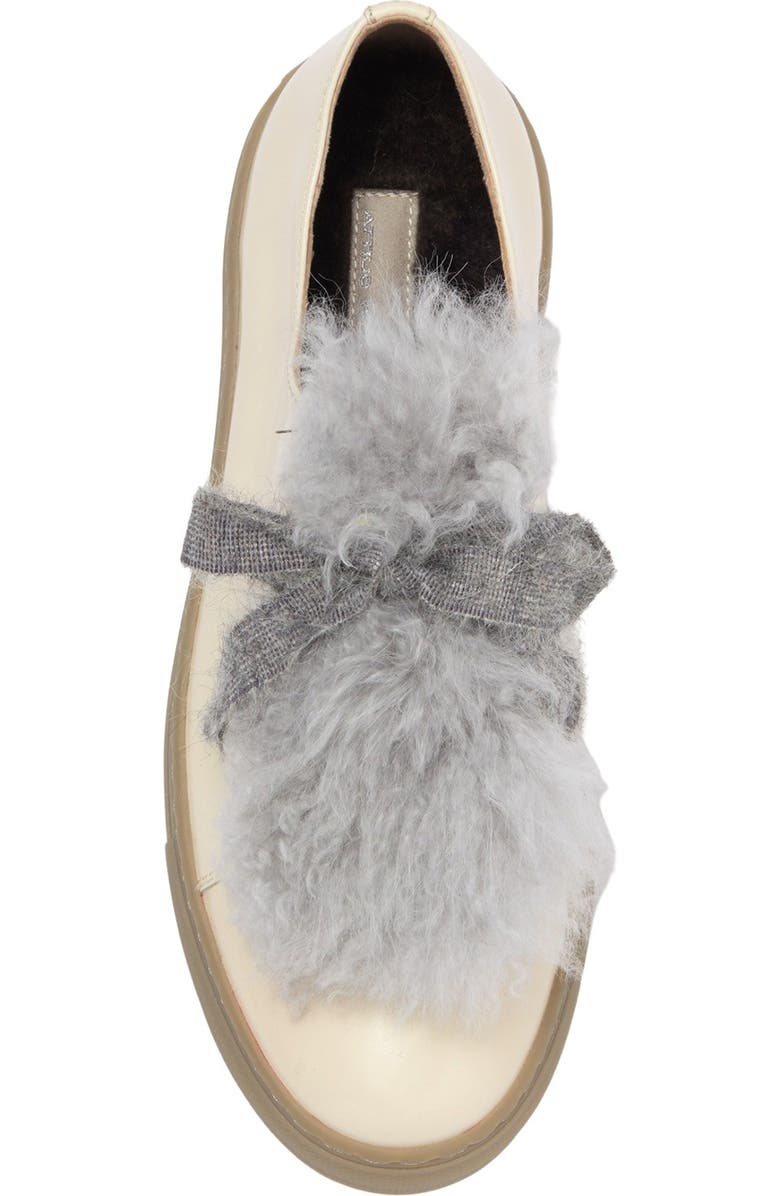 AGL Patent Leather Sneaker With Genuine Sheep Fur Accents, Alternate, color,