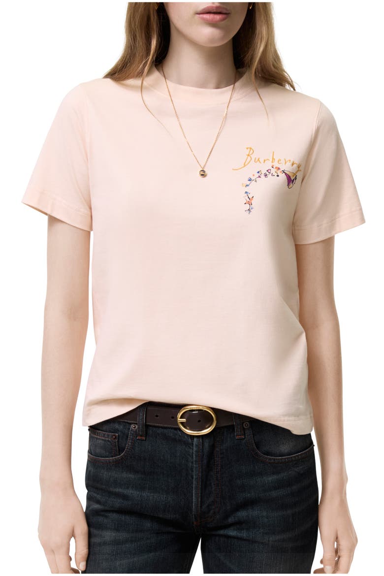 Brave Little Tree Cotton T-shirt, Main, color, Compact pink