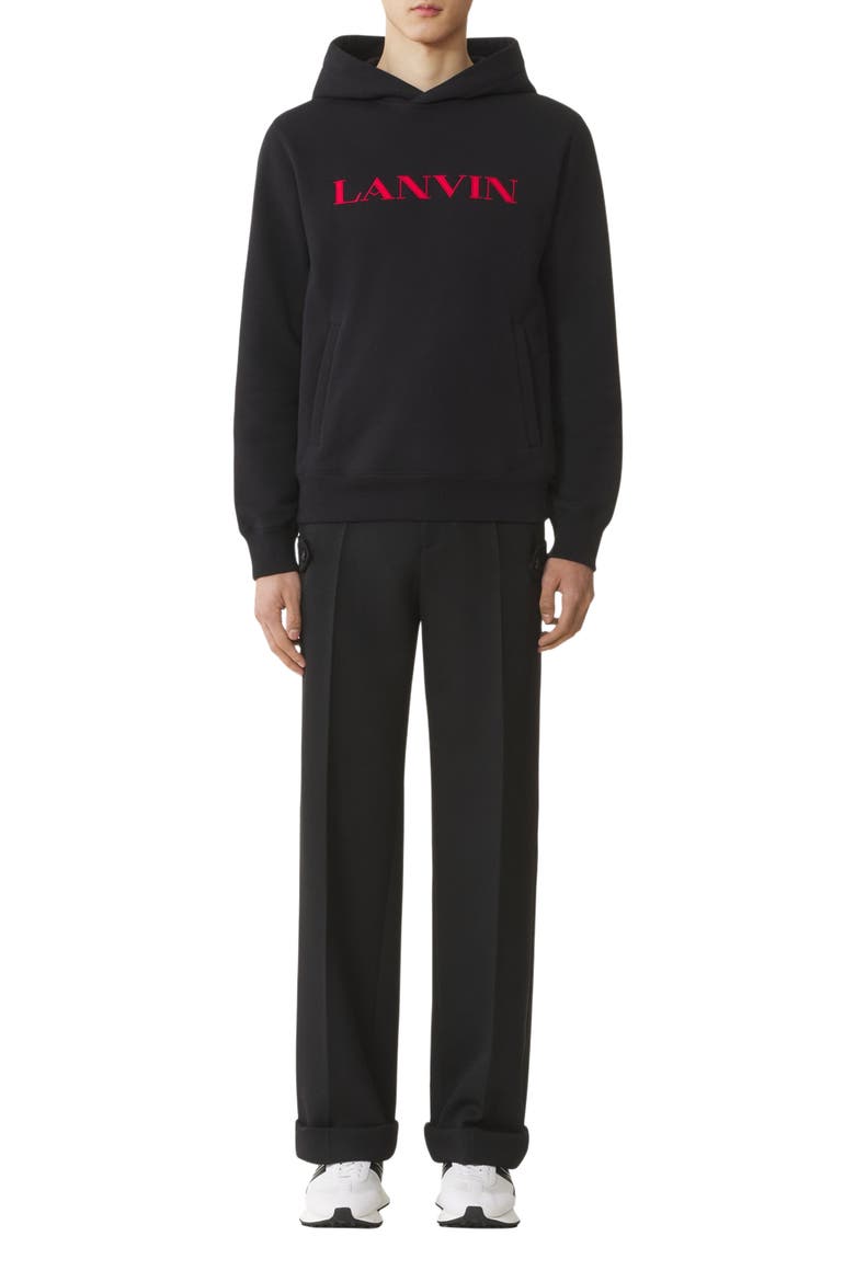 Embroidered Cotton Hoodie, Main, color, Black