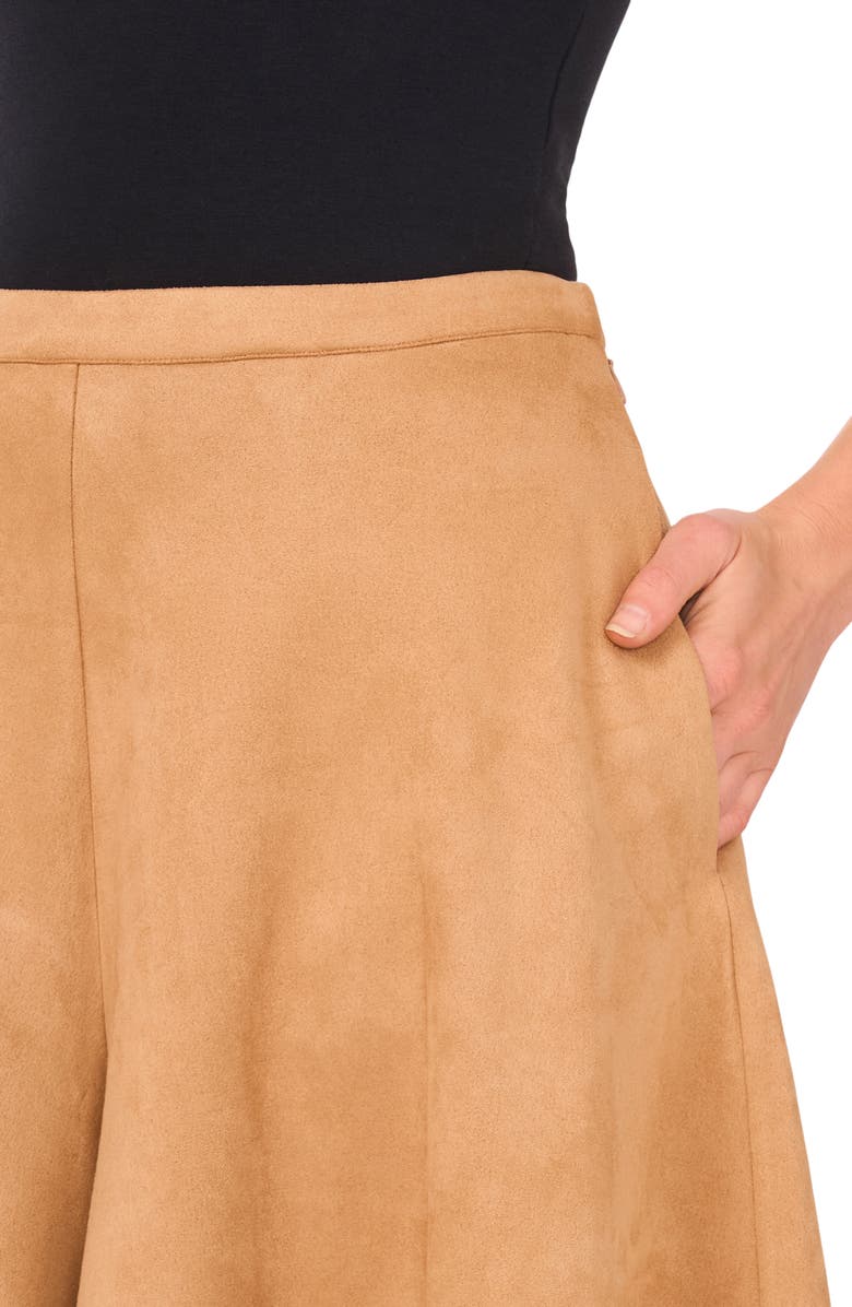 Ted Baker Faux Suede Wide Leg Culottes, Alternate, color, Light Brown