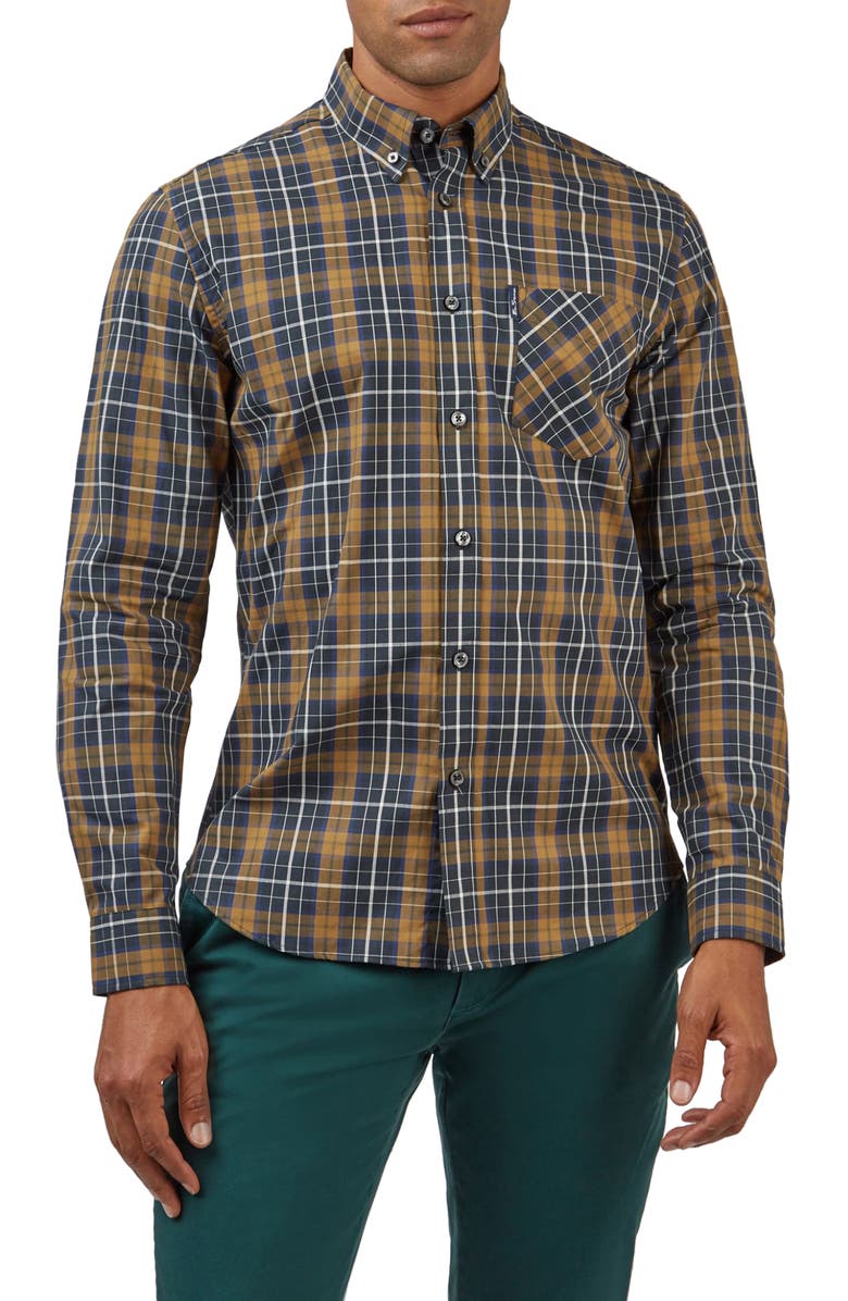 Ben Sherman Check Cotton Button-Down Shirt, Main, color,