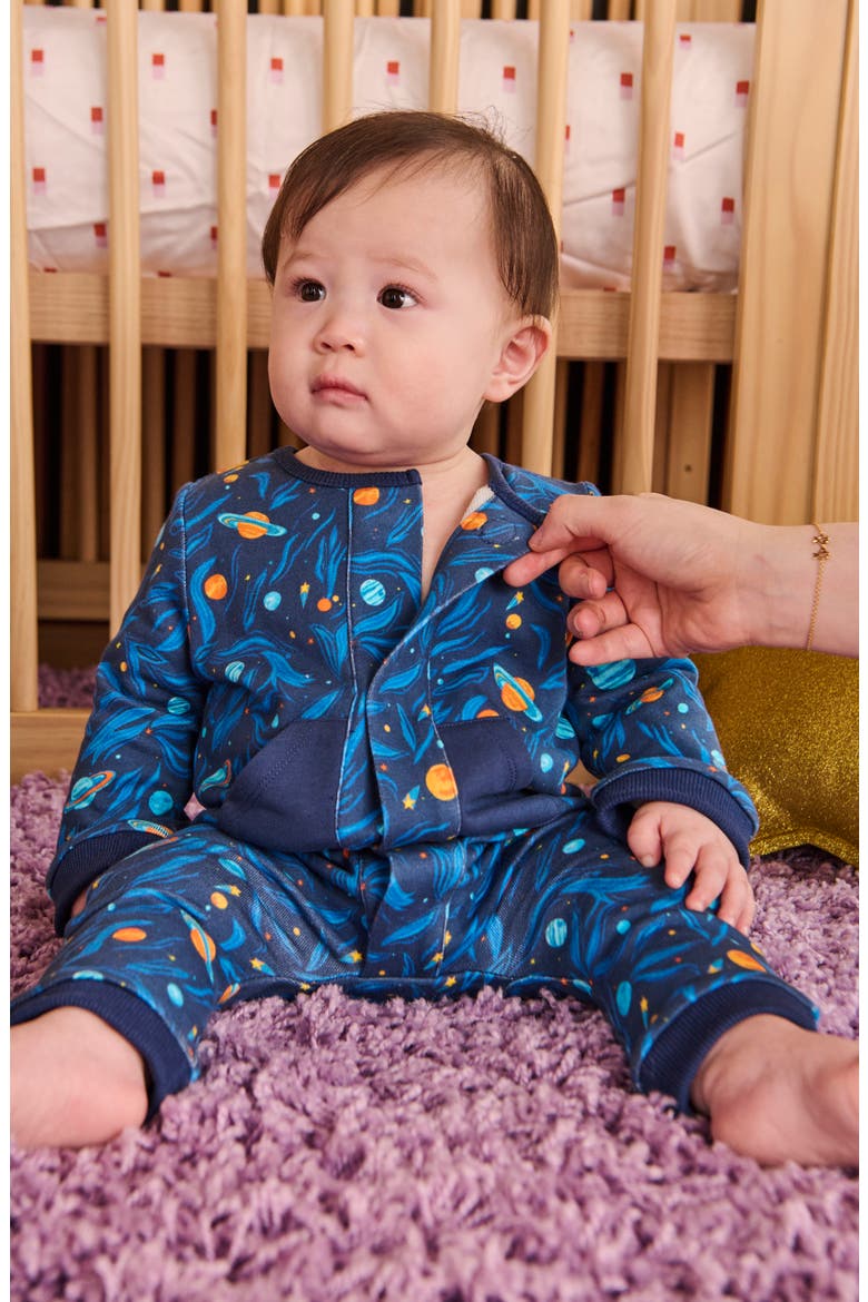 Kids' Space French Terry Romper, Alternate, color, BLUE