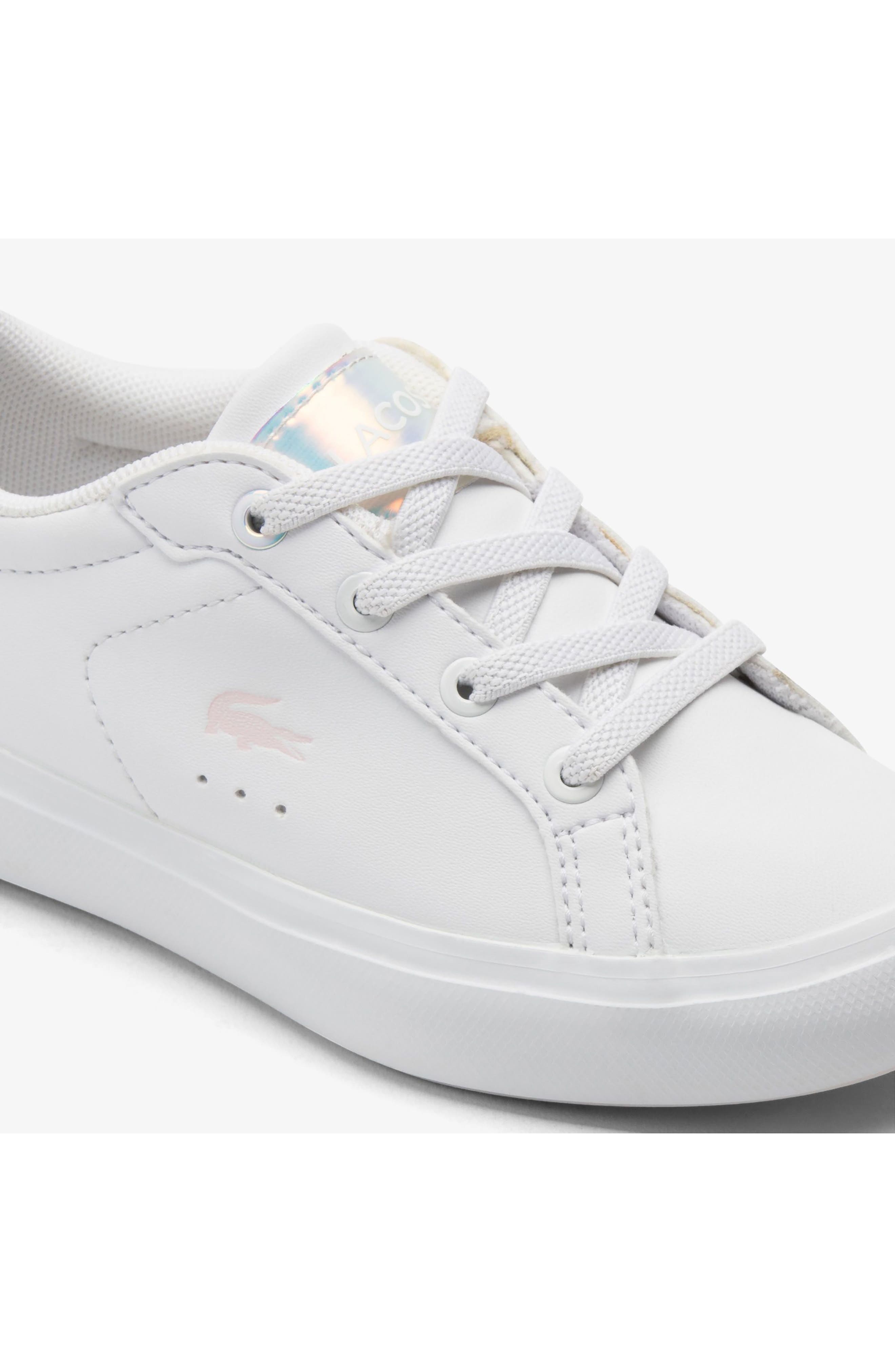 Lacoste Kids' Powercourt Sneaker, Alternate, color, White/ Light Pink