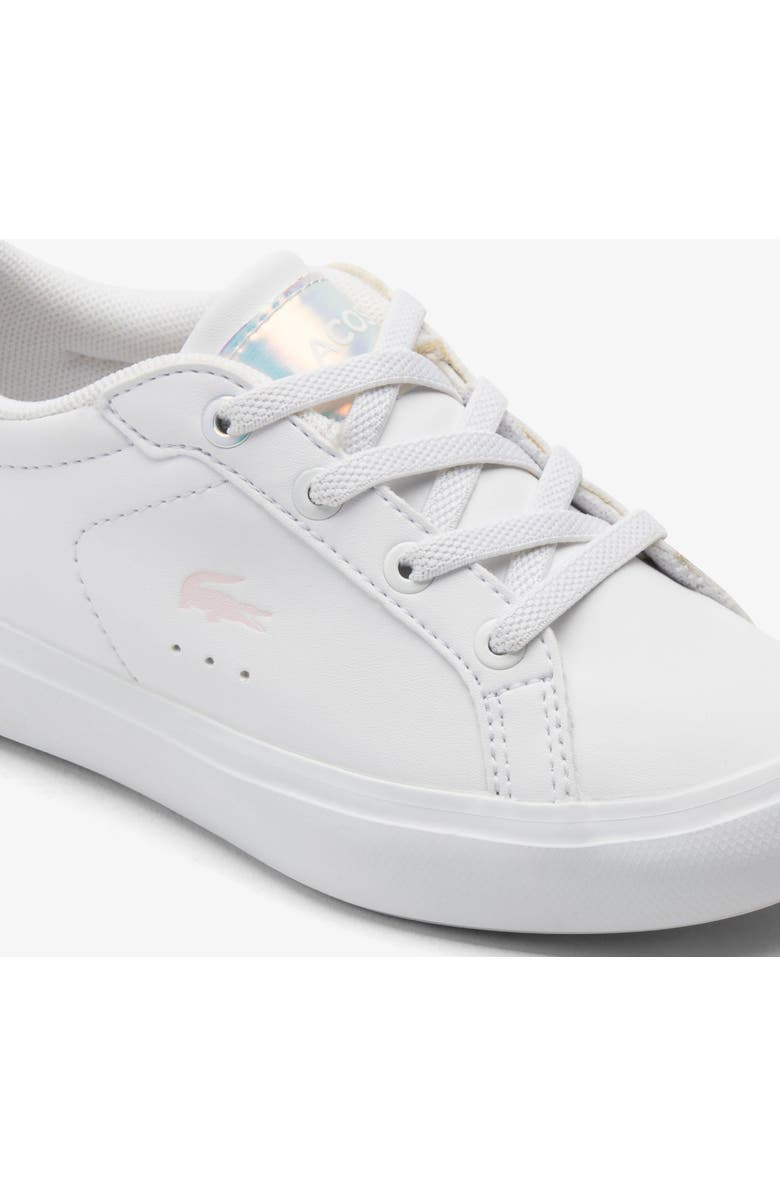Lacoste Kids' Powercourt Sneaker, Alternate, color, White/ Light Pink